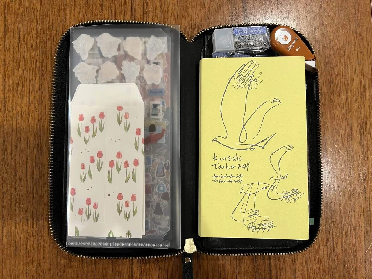 ほぼ日weeksジッパーズの収納力。ペンケースいらずの使い方｜北乃手帳