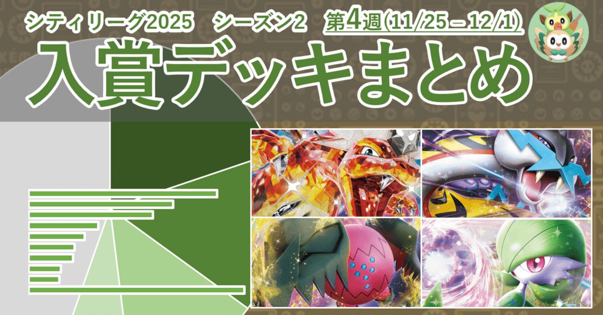 ポケカ シティリーグ2025 シーズン2 第4週 入賞デッキまとめ