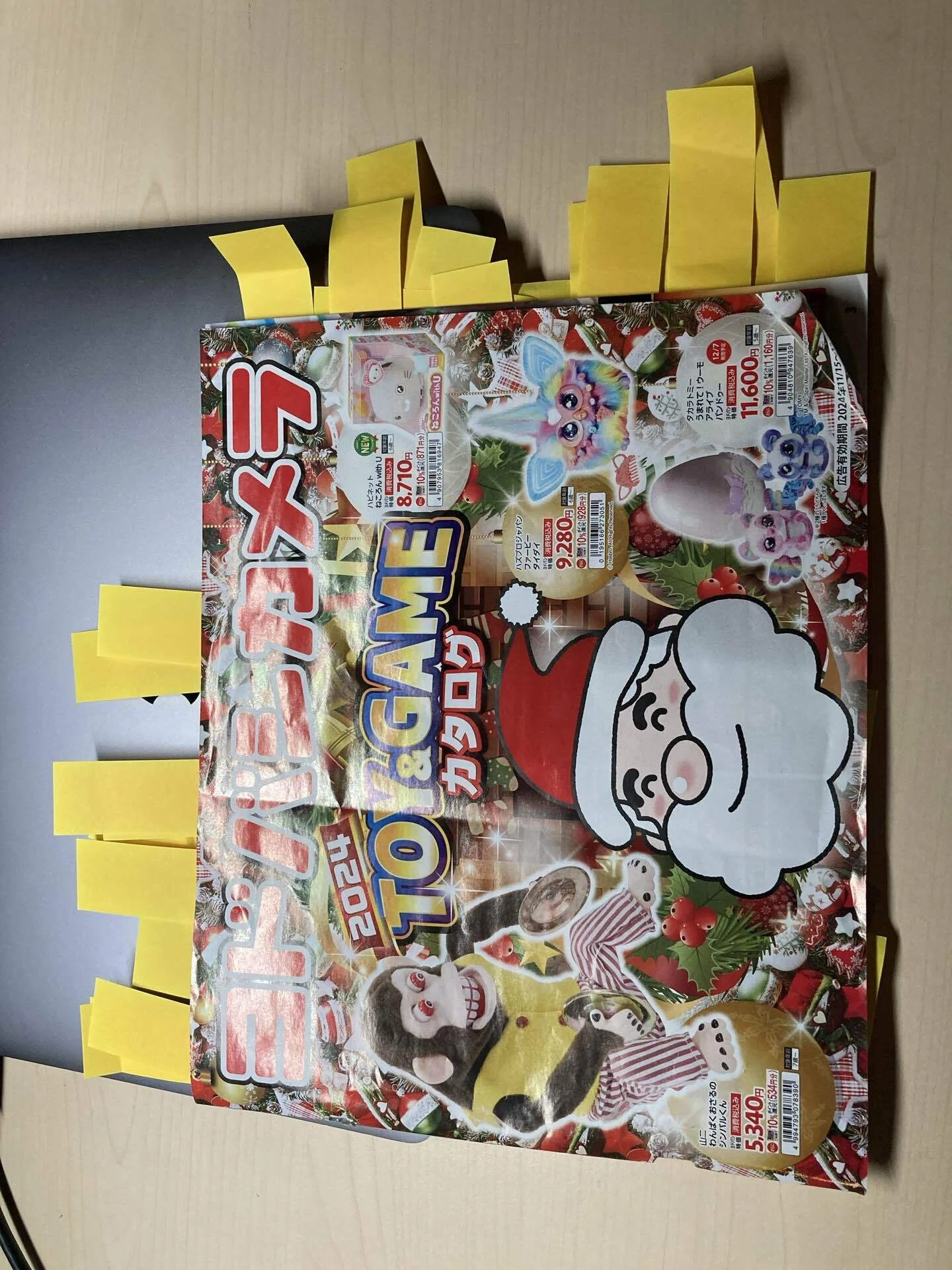 娘にヨドバシカメラのおもちゃのカタログを渡し、「サンタさんにお願い 