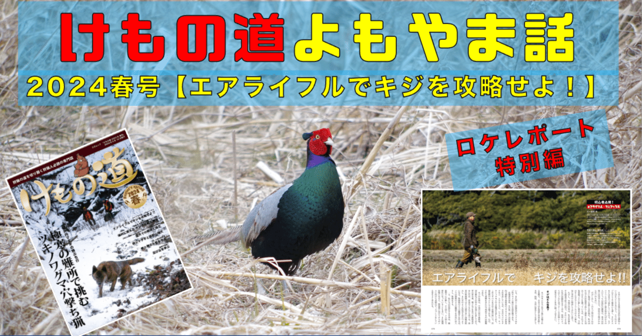 けもの道よもやま話ー2024年春号【エアライフルでキジを攻略せよ