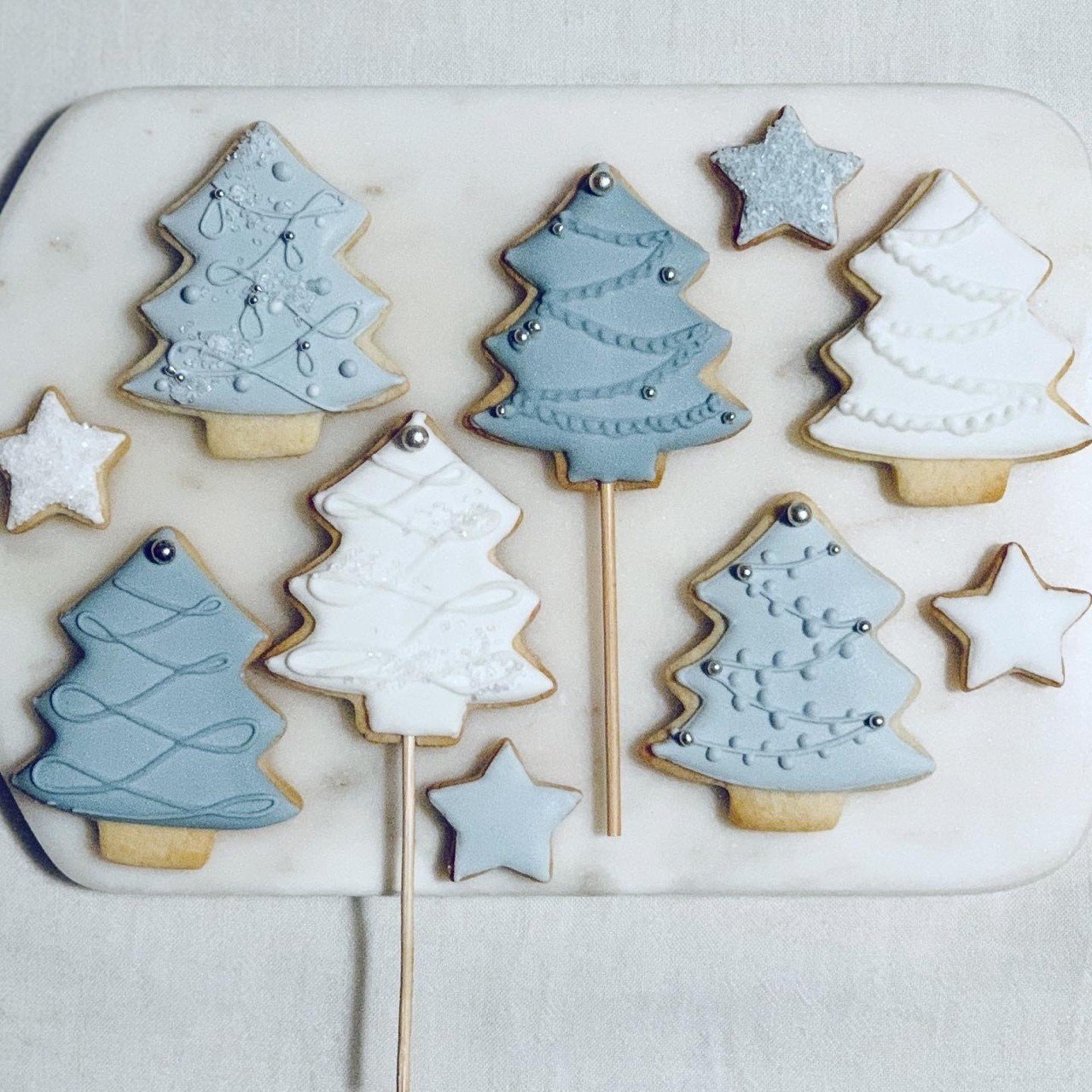 クリスマスツリーのアイシングクッキー｜みずのさちこ