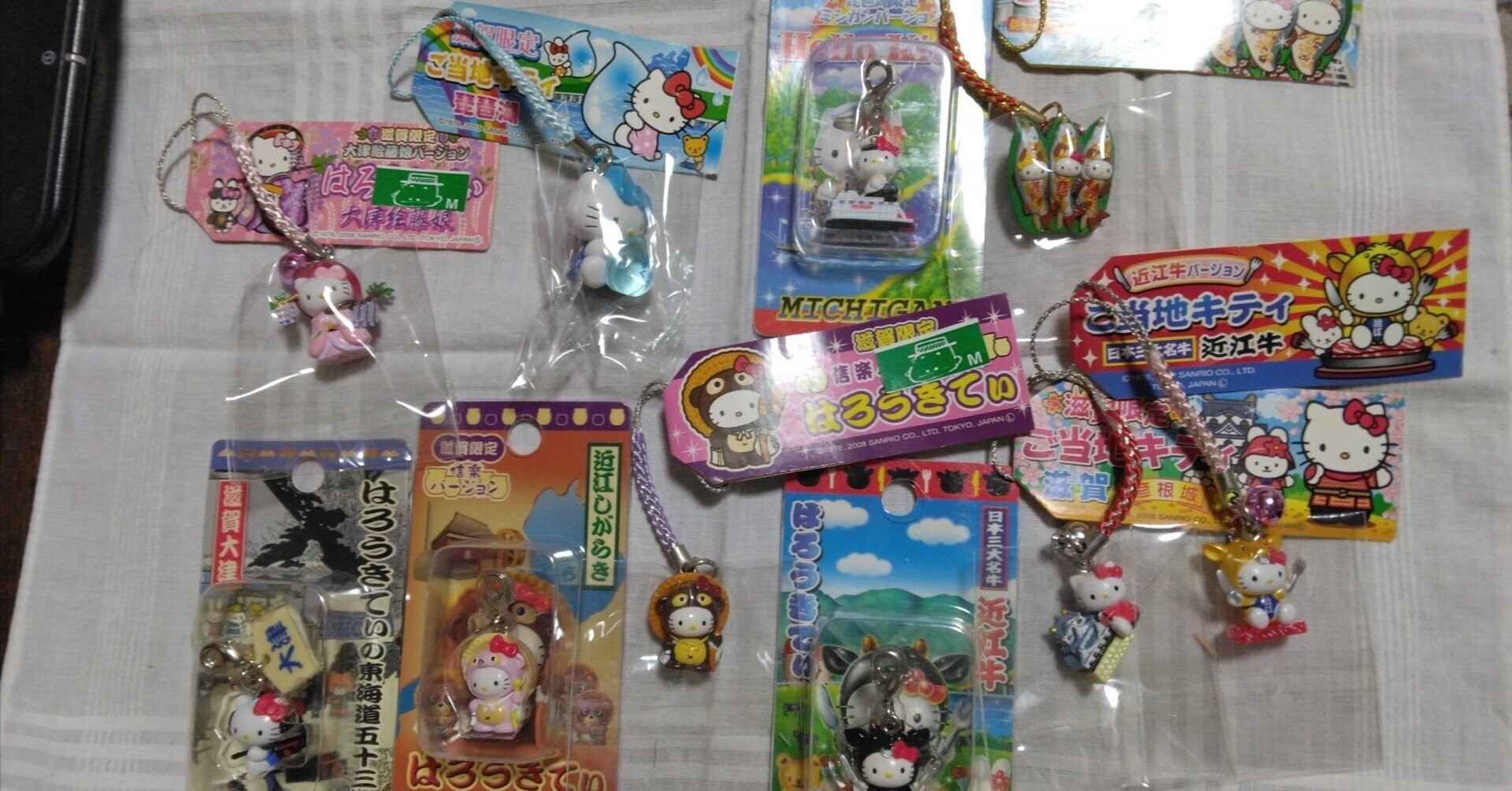 送込】新品ご当地キティ 根付け 近畿地方 滋賀 京都 奈良 大阪 兵庫 送