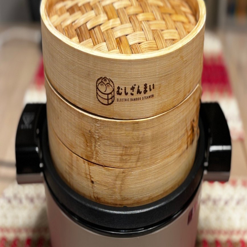 【未使用品】 ずぼらの極み、丁寧な味。 電気せいろ蒸し器「むしざんまい キッチン家電