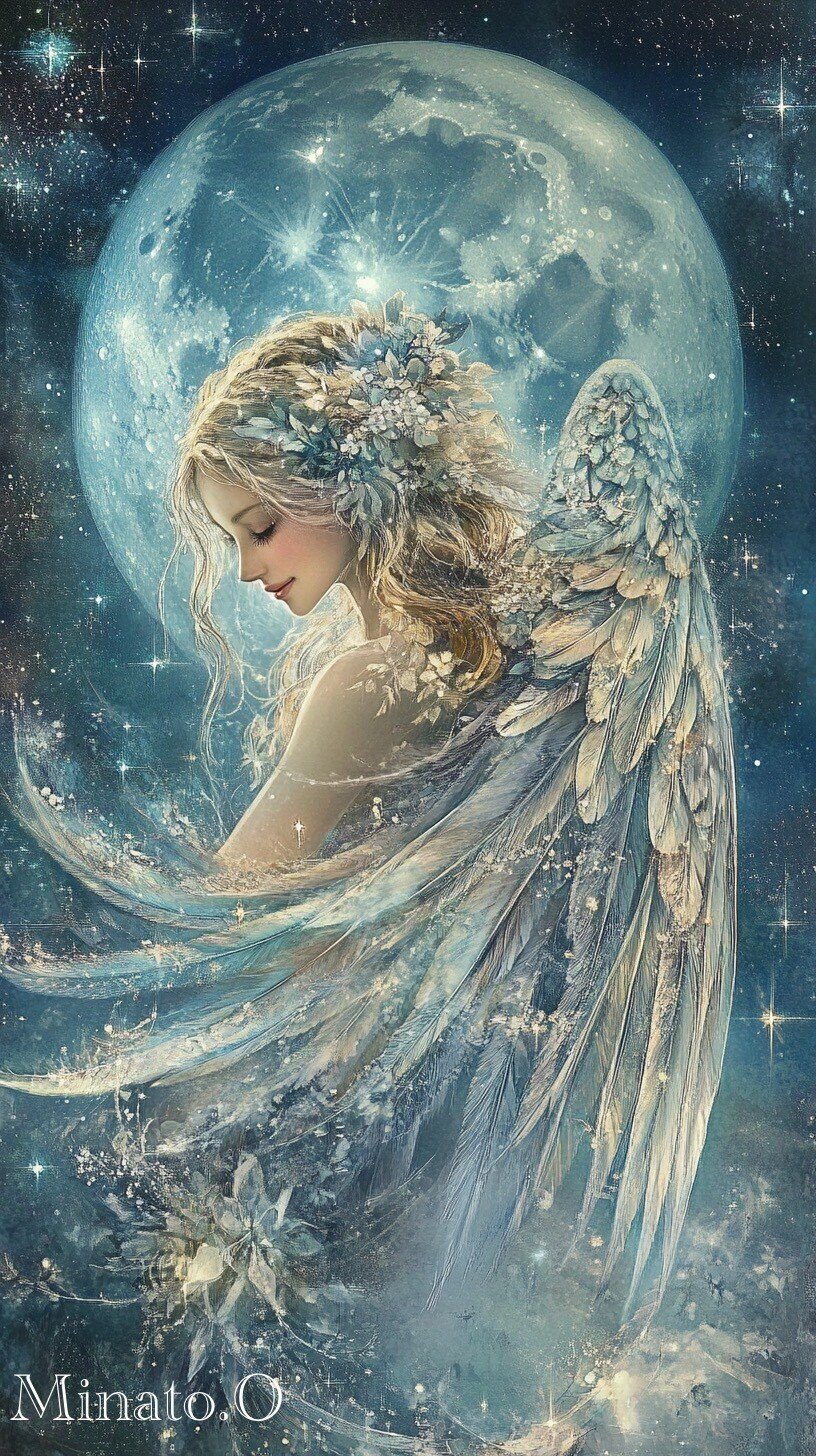 2024年12月のお守り画像を 召喚しました😊✨ 大天使ハニエル🪽 恋愛