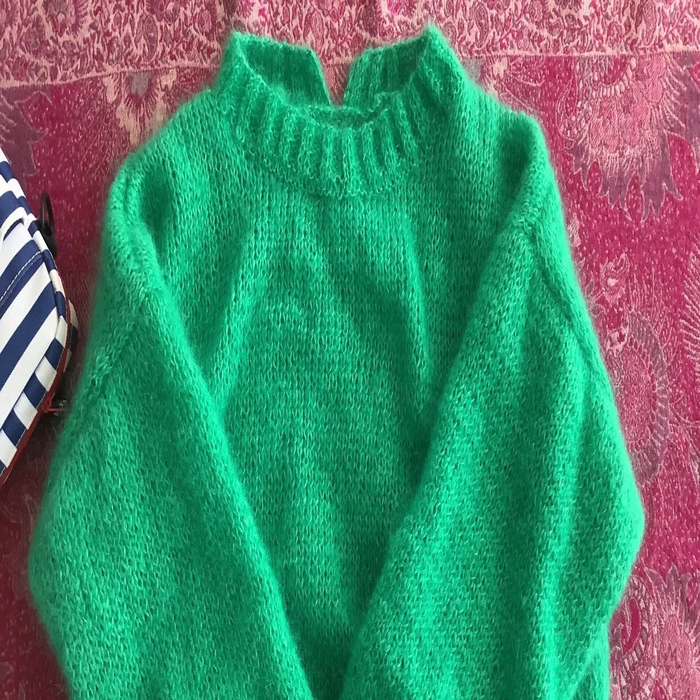 手編み モヘア セーター 純毛 Mohair sweater tutorial モヘアセーター編み方 - YouTube