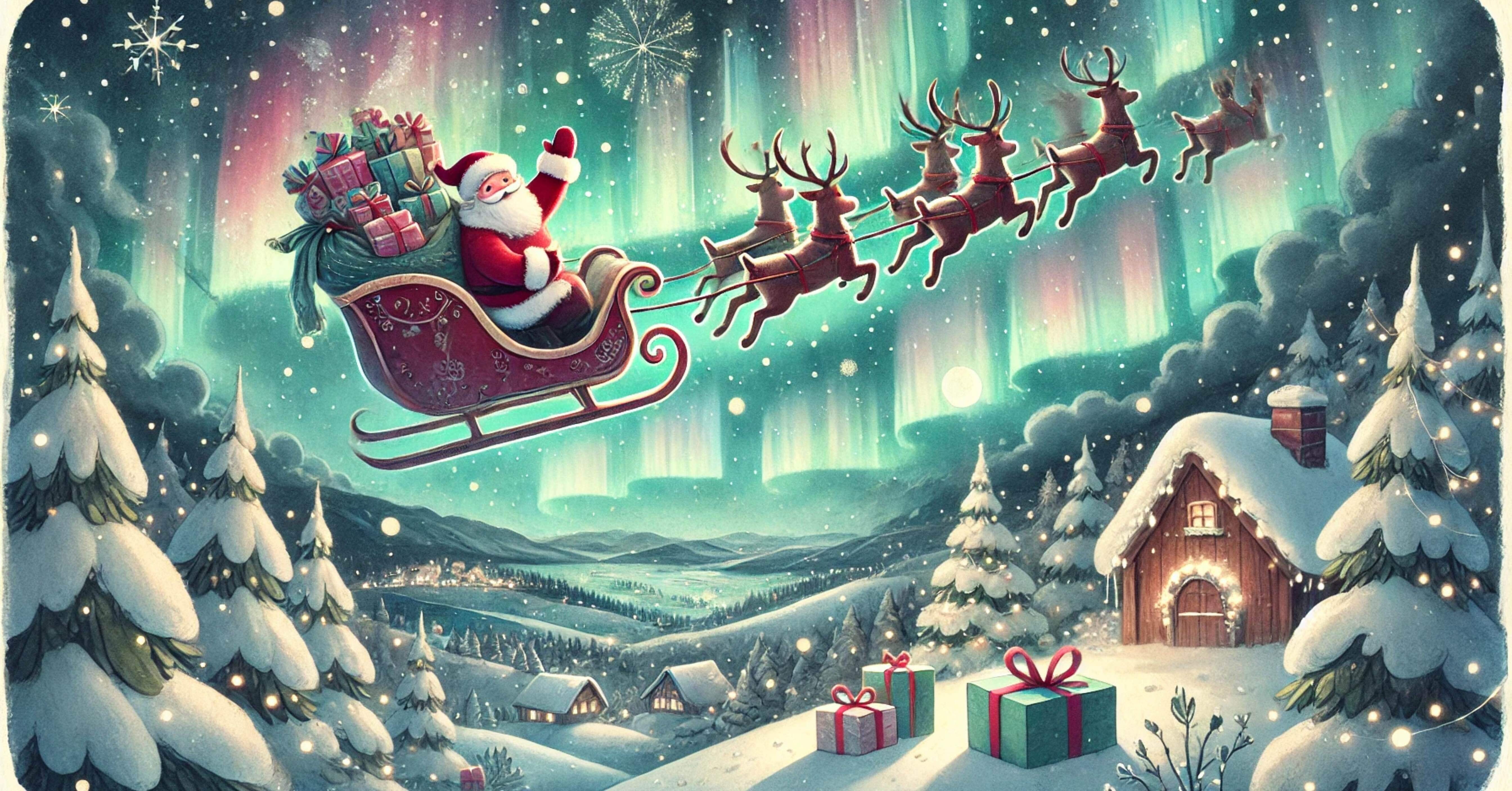 ⭐︎Yさん⭐︎ サンタさんの像　クリスマス飾り 📚サンタさんを救え！小さな雪だるまの冒険⛄️【AIが描く絵本】｜もる