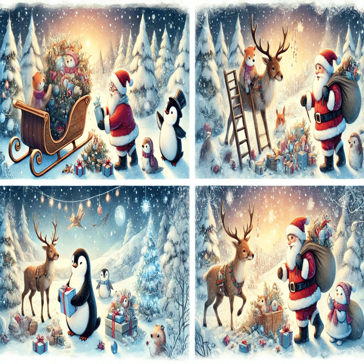 📚サンタさんを救え！小さな雪だるまの冒険⛄️【AIが描く絵本】｜もる