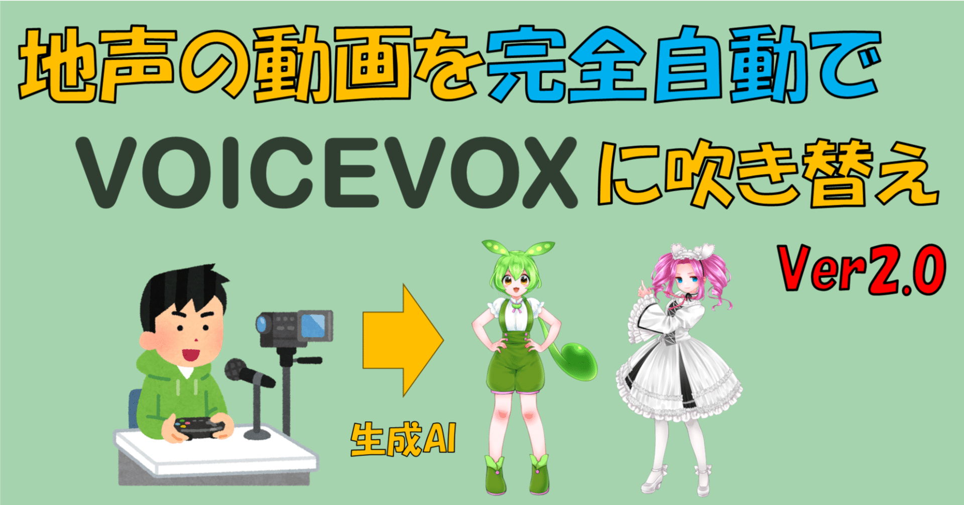 配布】地声をずんだもんに全自動吹き替え! ～AIの力でVOICEVOX実況を