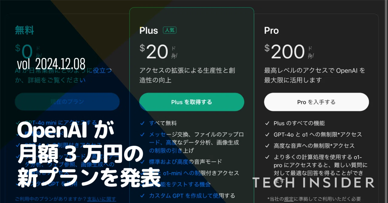 AIに月額3万円払う人はどんなプロ？ o1が無制限に使える「ChatGPT Pro 
