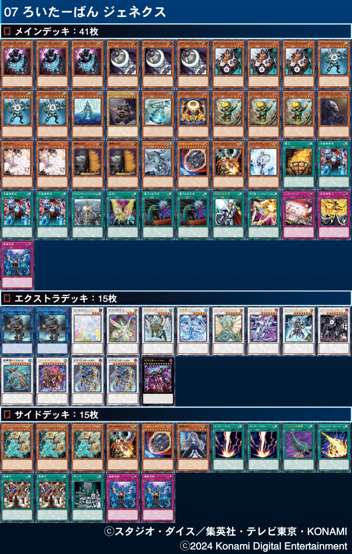 ジェネクスデッキ 遊戯王デッキ 構築済みデッキ 誘発あり ガチ構築 ジェネクスでCSに行ったお話2.0|ろいたーばん
