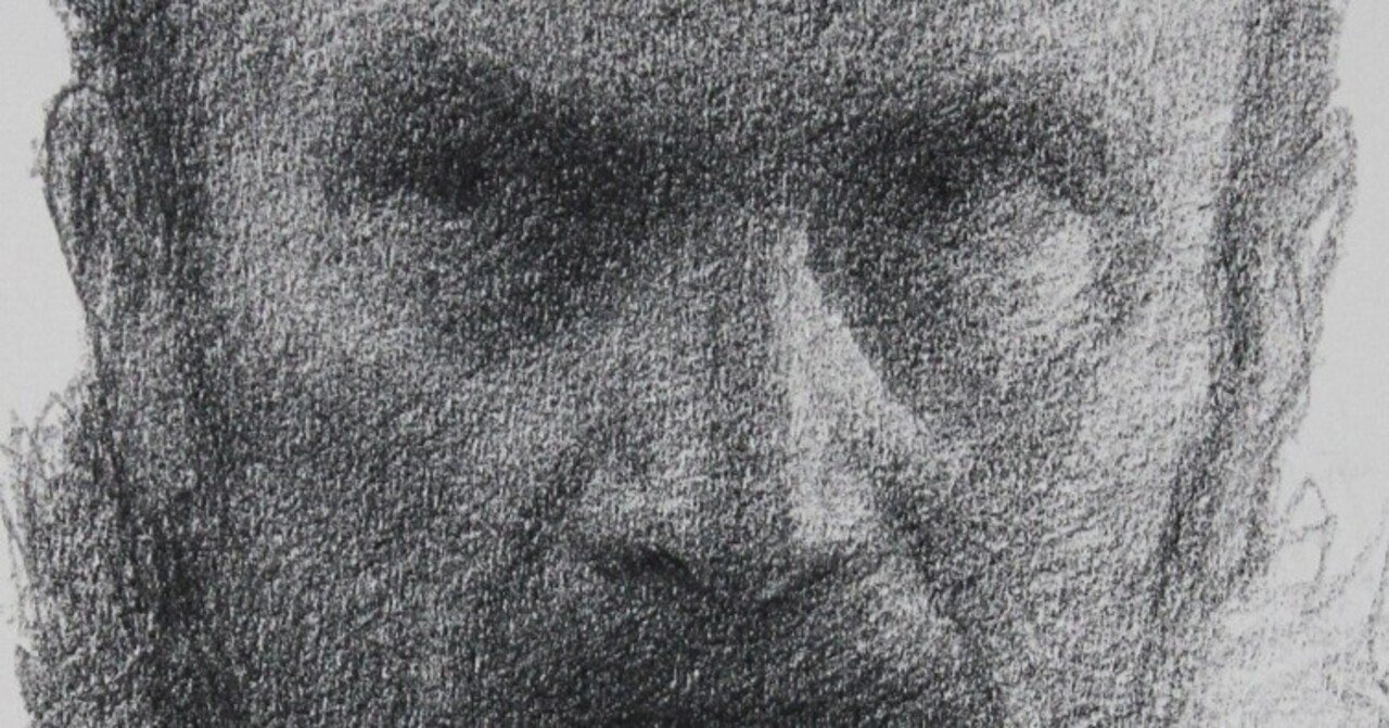 顔」鉛筆デッサン 追加：18歳の時のクロッキーデッサン｜梅崎幸吉