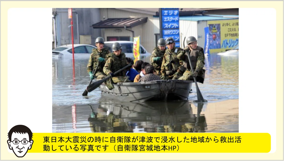自衛隊救出状況の図