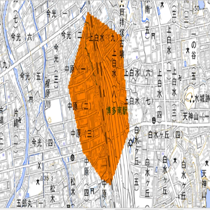 QGISで駅から徒歩500m以内のエリアを調べる②描画編｜hkr