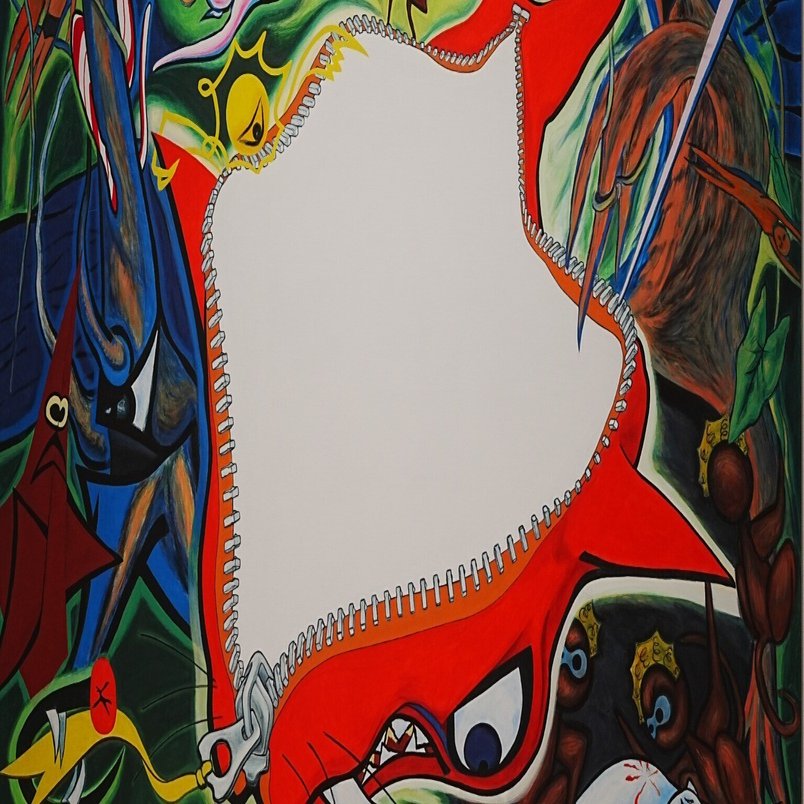 岡本太郎　油彩画　キャンパス　挑む 挑む 岡本太郎」｜川崎市岡本太郎美術館