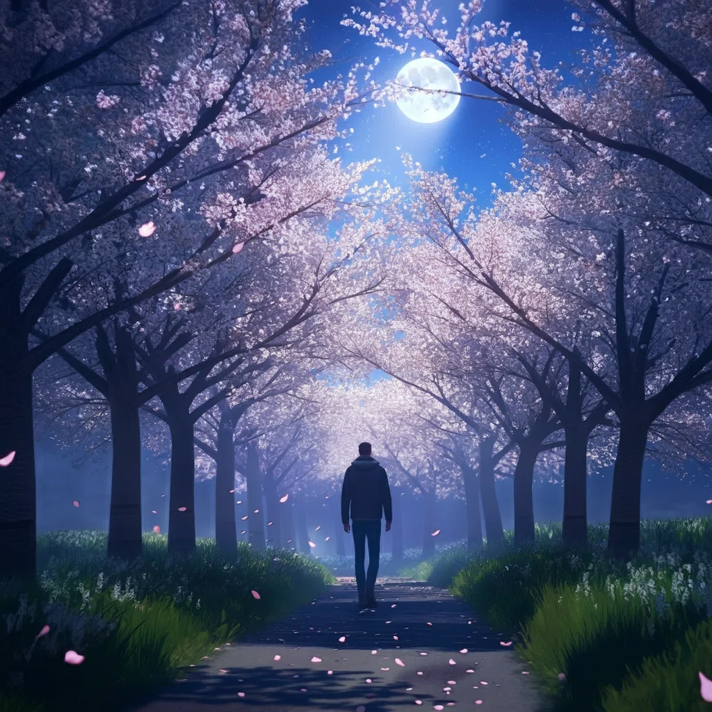 #haikuart 私幸の 小道を歩む 春の光 心満ちて 風と共に舞う 桜の夢 静かな夜 月明かりの下で 自分を知る|xas abra records