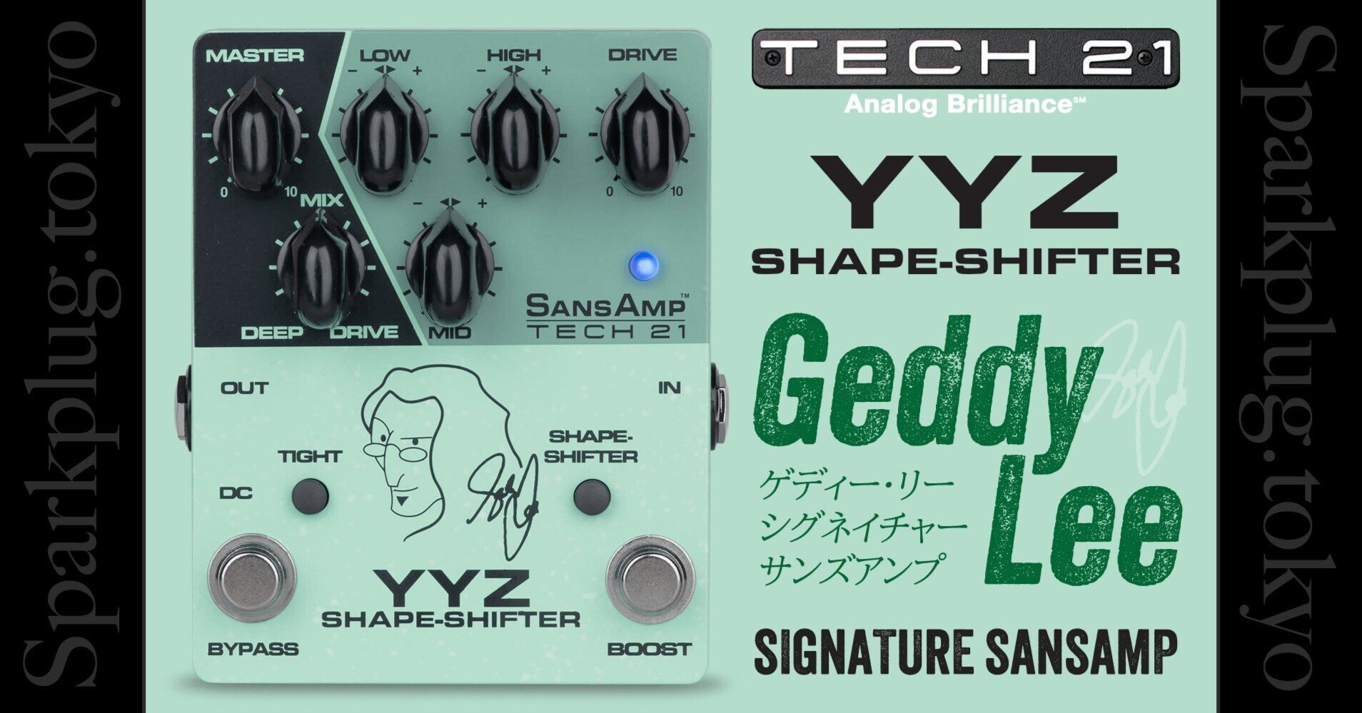 Tech21 SANSAMP YYZ　箱・説明書・ステッカー付 Tech21 SANSAMP YYZ 箱・説明書・ステッカー付