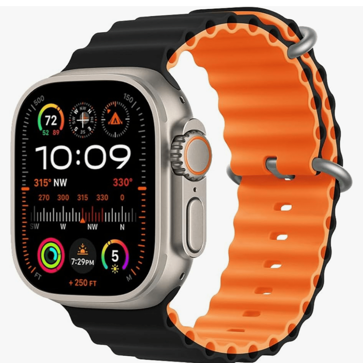 Apple Watch ultra2ブラックチタンモデルのオーシャンループバンド2本