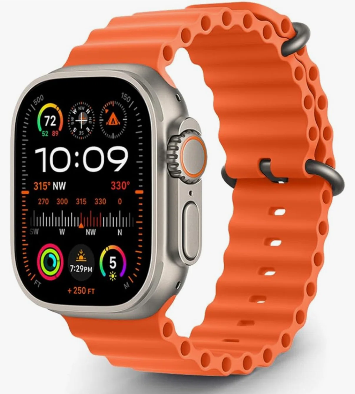 Apple Watch ultra2ブラックチタンモデルのオーシャンループバンド2本 
