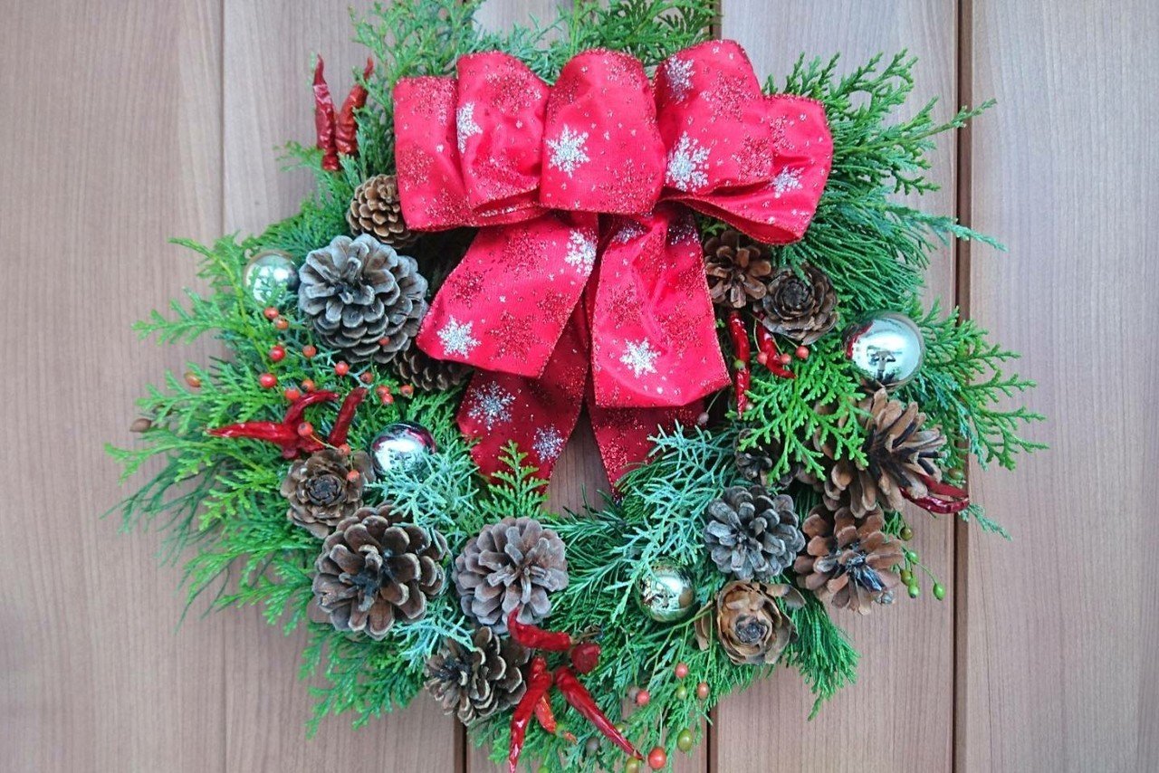 フレッシュクリスマスリースの作り方｜白井製茶園
