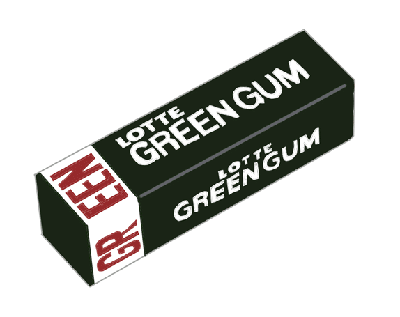 ヴィンテージ LOTTE　GREEN板ガム Lotte green gum (for business use) 100 sheets – Japacle