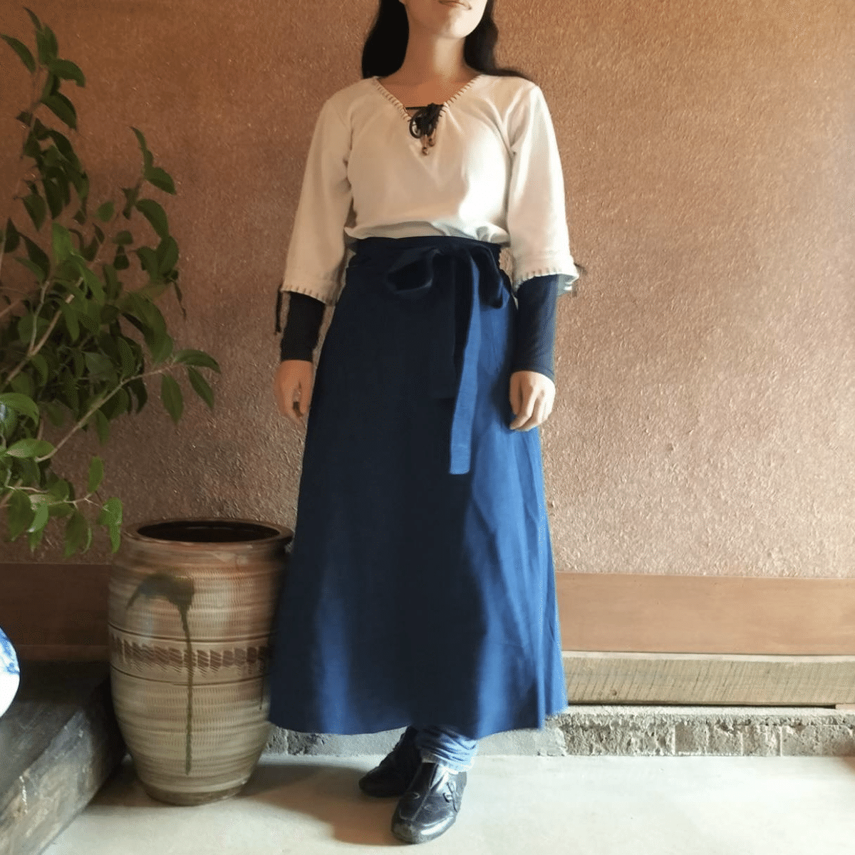 泥大島紬からプルンセスラインのワンピース