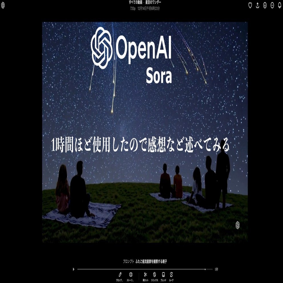 動画生成AI「Sora」を使用してみた！改善点はたくさんあるけれど