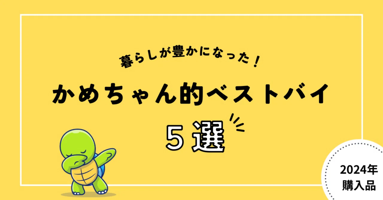 かめちゃん的ベストバイ5選 2024｜かめちゃん