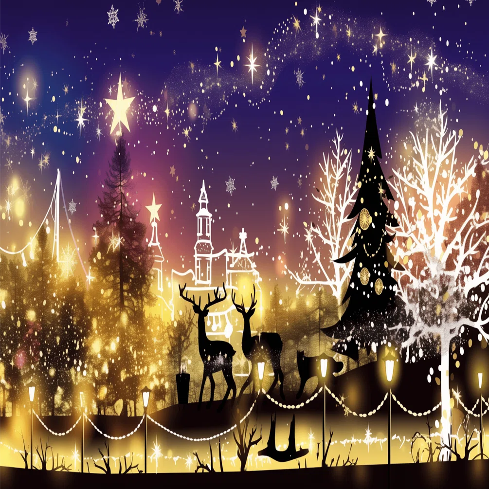 クリスマスイルミネーションのイラスト｜AK51