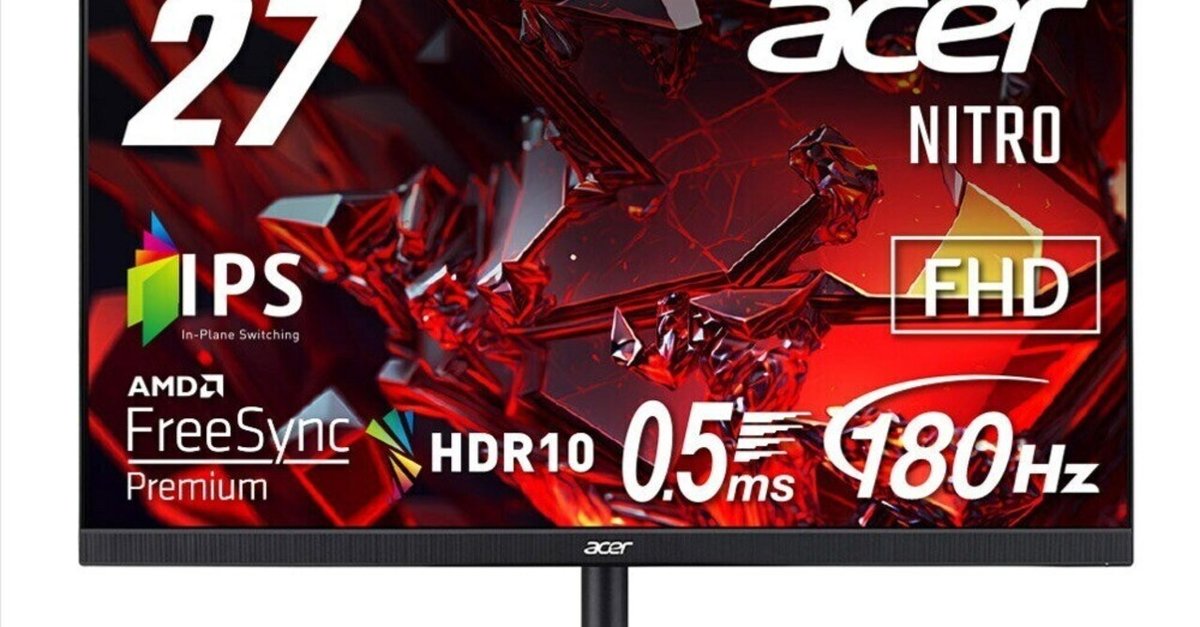acer ゲーミングモニター 27インチ フルhd 180hz 0.5ms