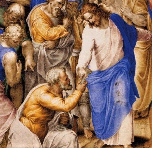 Giovanni_Battista_Castello_-_Christ_Giving_the_Keys_to_St_Peter ペトロ　鍵　イエス (2)