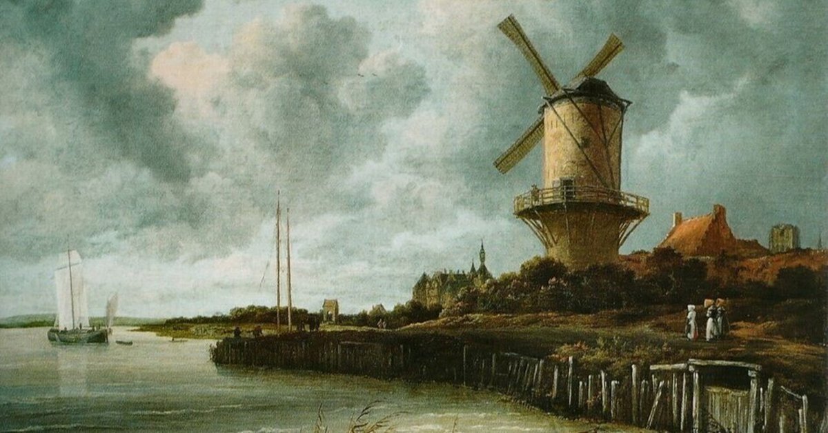 希少】絵画 タイル画 オランダ 陶板 アートボード 風車 風景画