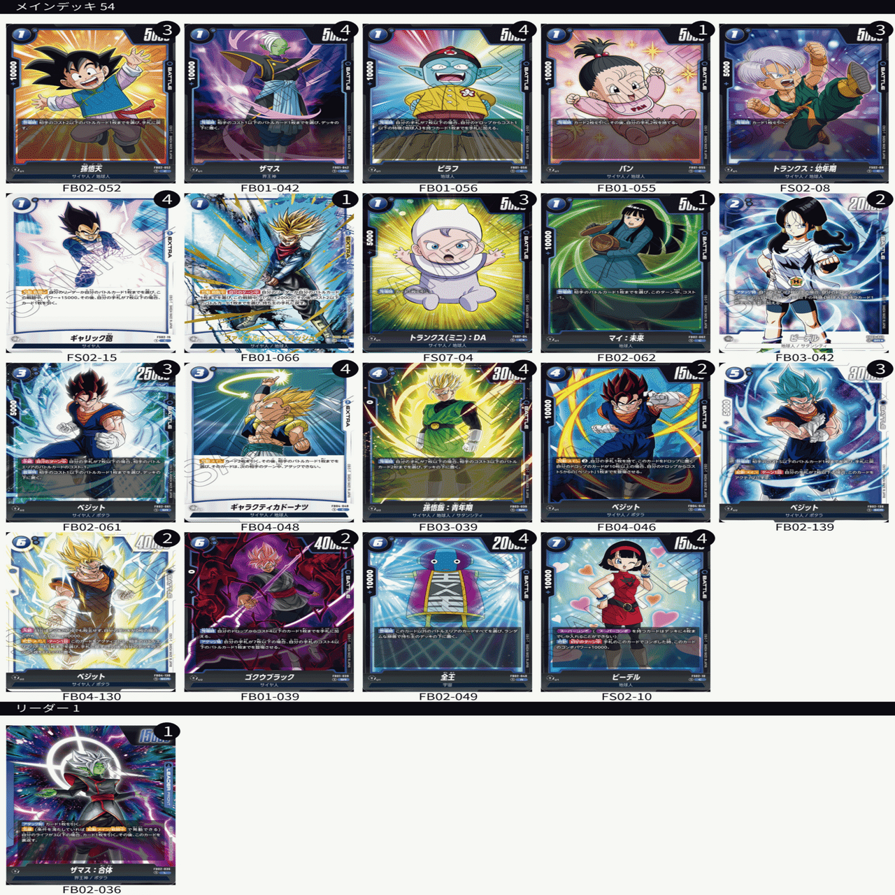 4弾環境ザマス研究メモ【ドラゴンボールフュージョンワールド】｜ユイ