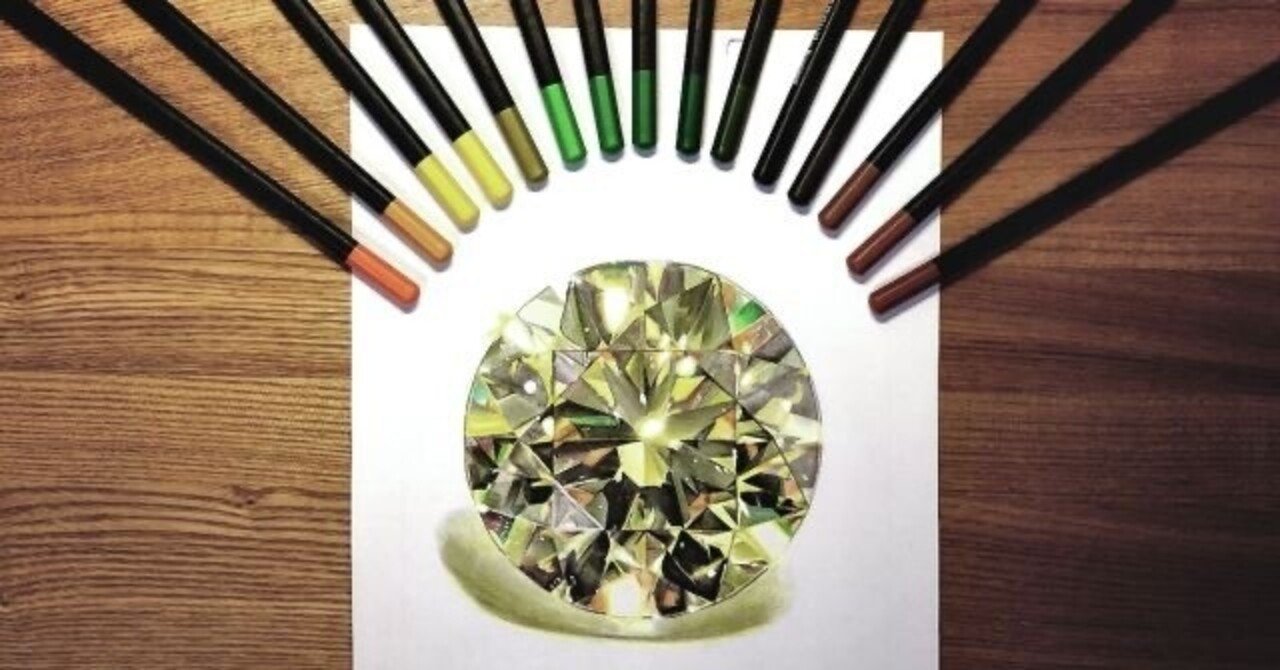 色鉛筆画 ダイヤモンド(原画) 色鉛筆で描いたダイヤモンド💎#色鉛筆 #イラスト #art | TikTok