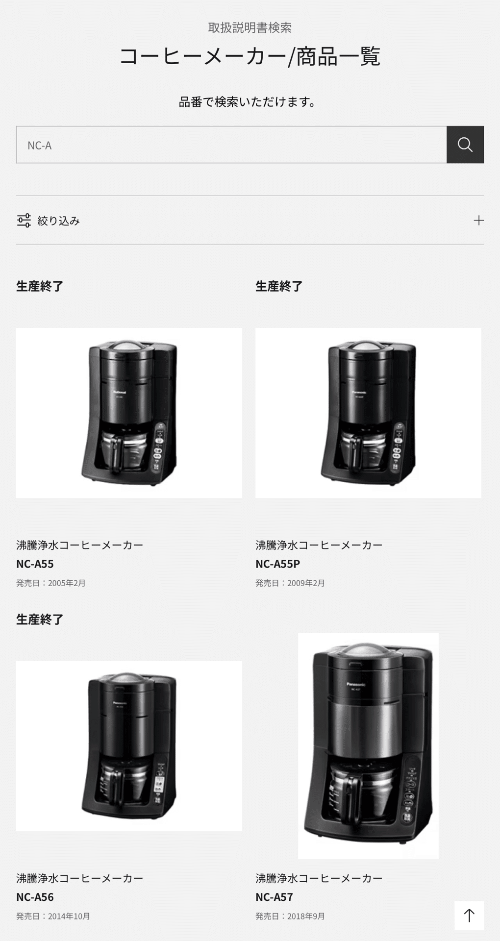 Panasonic NC-A56全自動 コーヒーメーカー ブラック