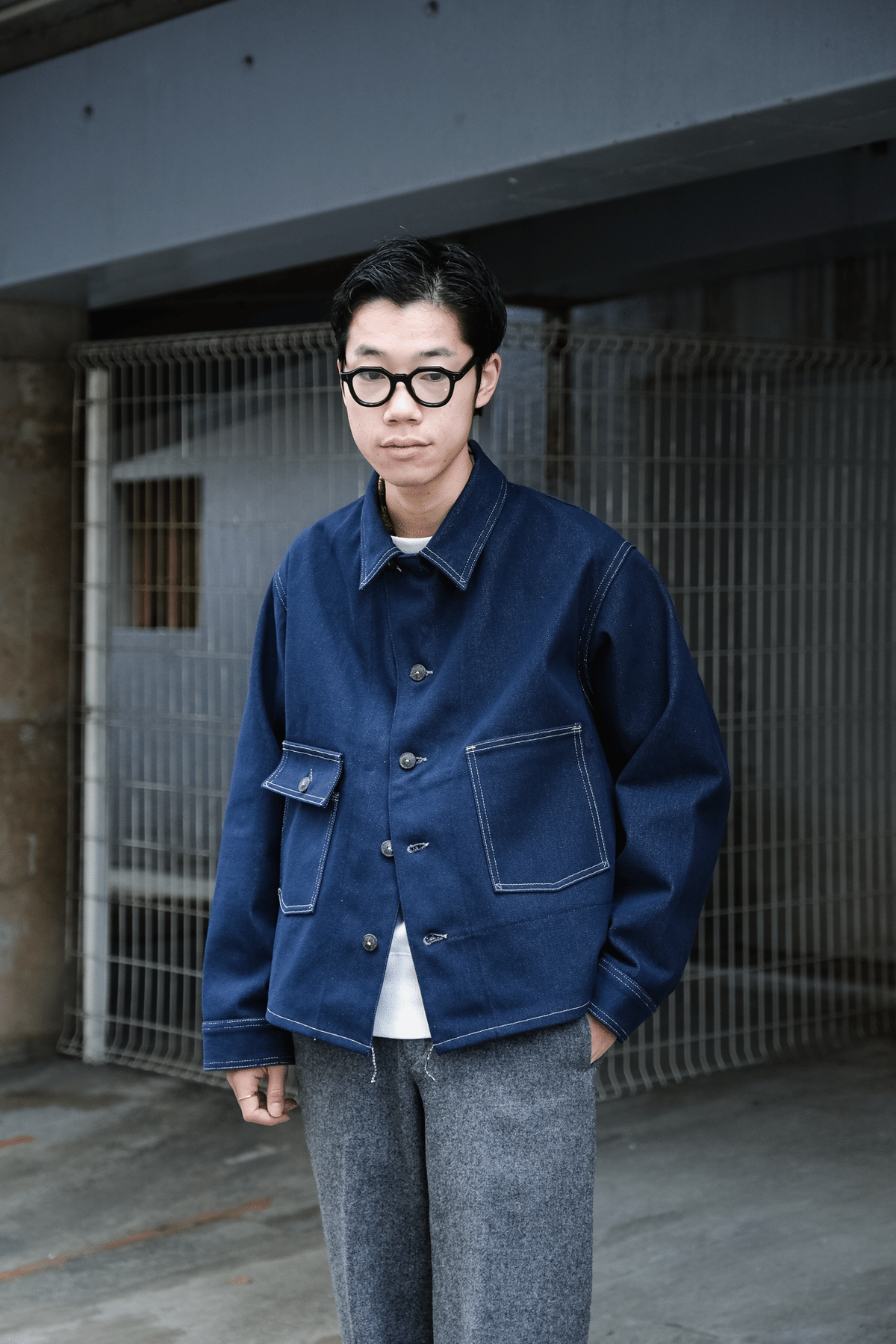 ジャケット・アウター FAUVES CARPENTER SHORT JACKET - DENIM FAUVES 