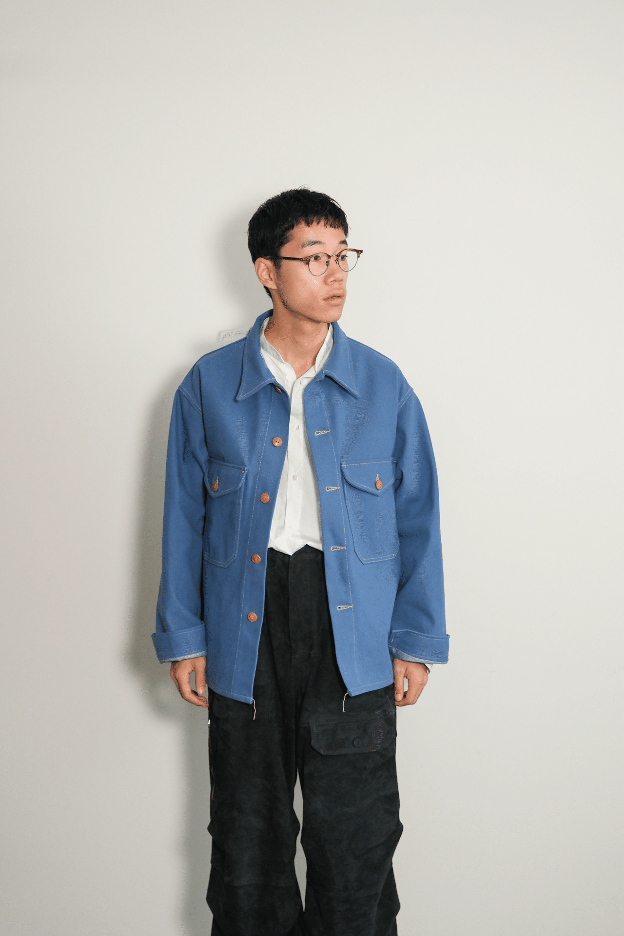 FAUVES CARPENTER SHORT JACKET - DENIM