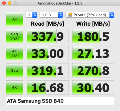 外付けSSD 1TB（2013 Samsung SSD 840 EVO）ベンチ1