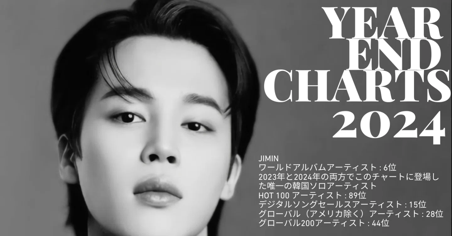 BTSジミン2024年米🇺🇸Billboard 年末決算チャート掌握✨️「K-POP