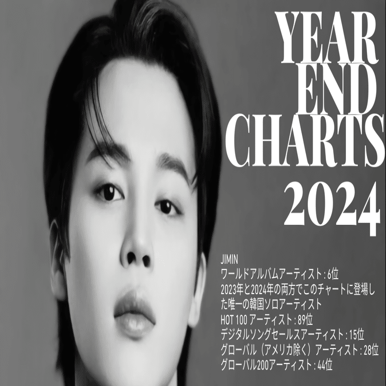 BTSジミン2024年米🇺🇸Billboard 年末決算チャート掌握✨️「K-POP