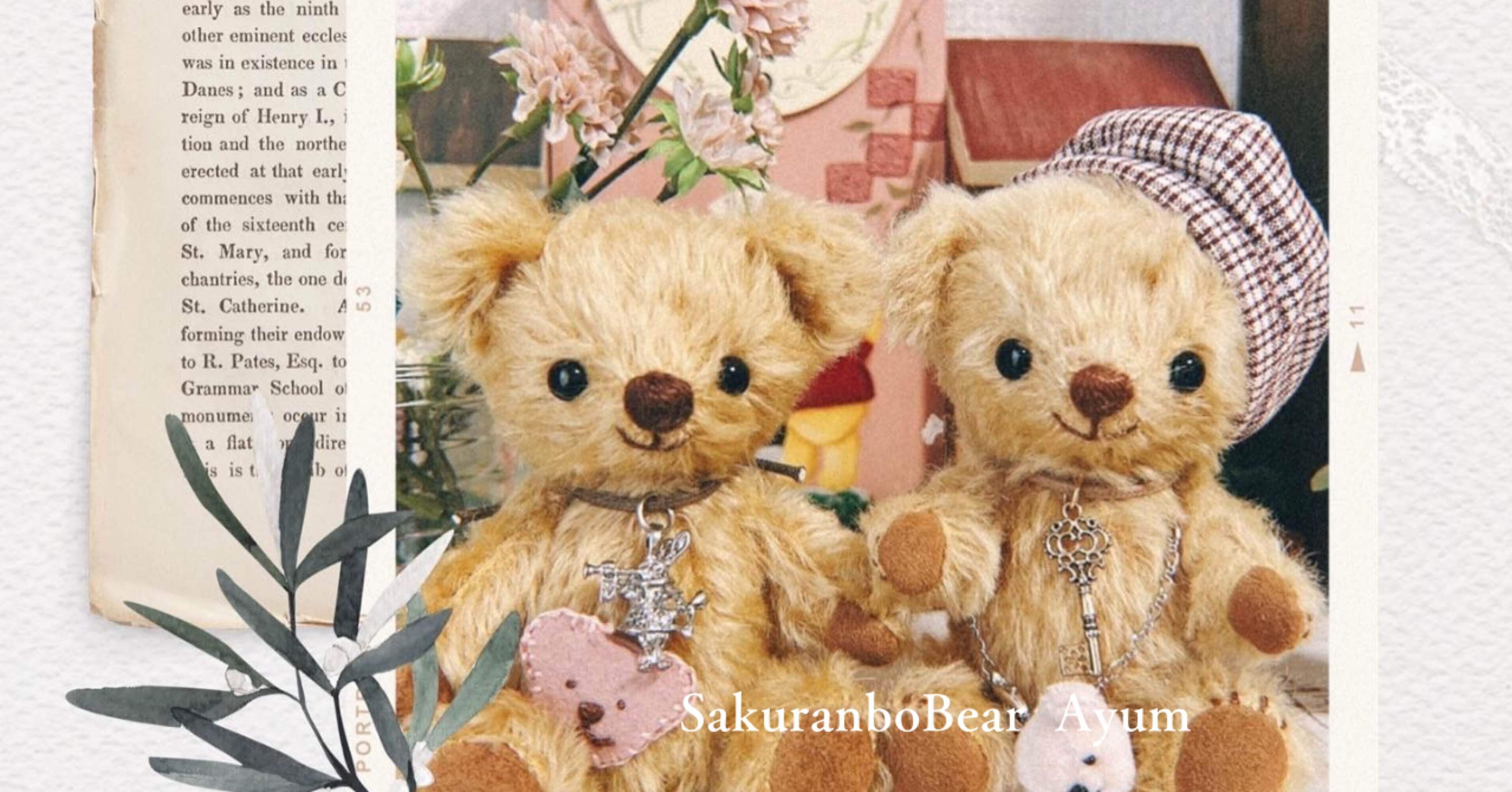 作家 テディベア Robin Rive mulberry ハンドメイド テディベア