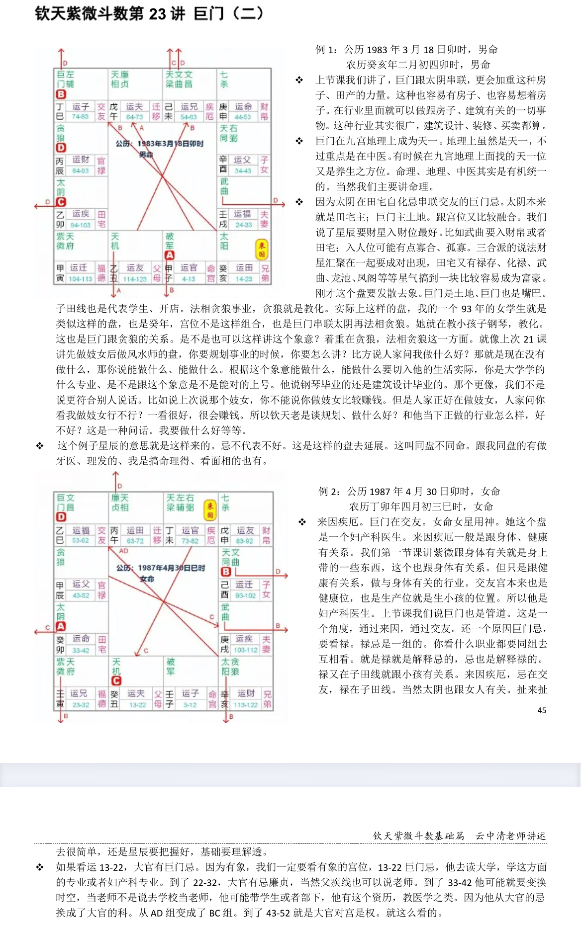 軟天紫微斗数 第23講 巨門（二）｜しびこ