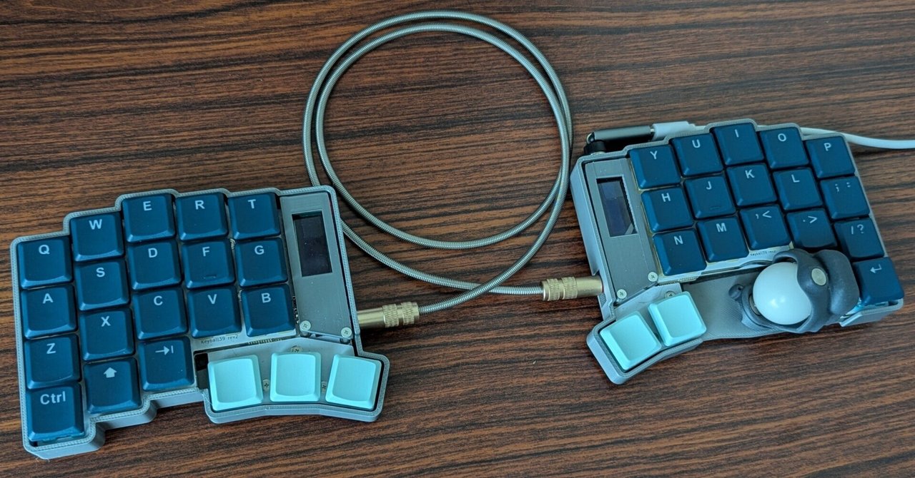 Keyball39 に Tai-Hao のキーキャップとボールスライダー式トラック