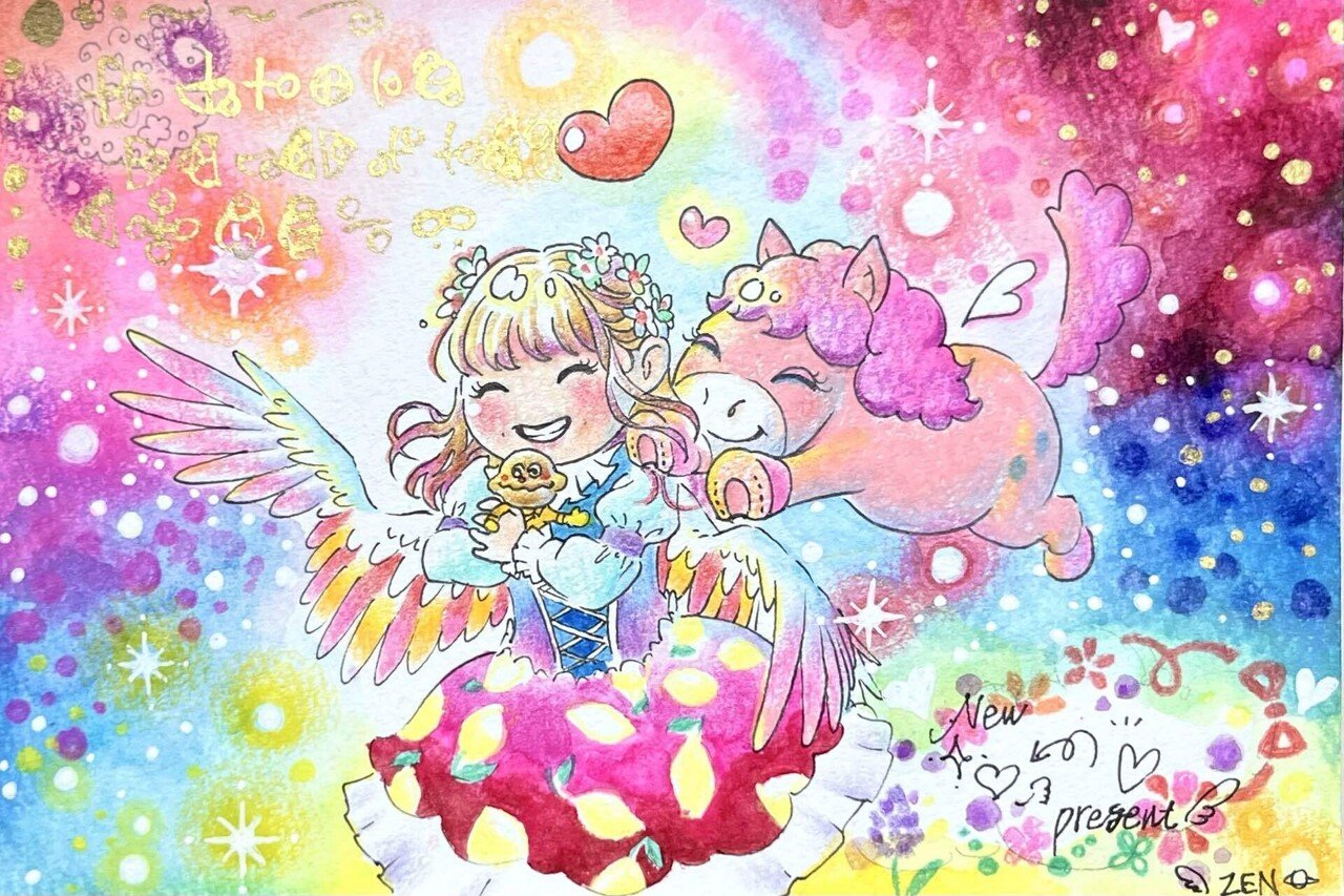 【おまけ付】 波動絵(🫶🏻‎ᐢ ﾟ )✰⋆｡:ﾟ・*☽:ﾟ｜ZEN໒꒱· ᐢ ᵕ 絵画