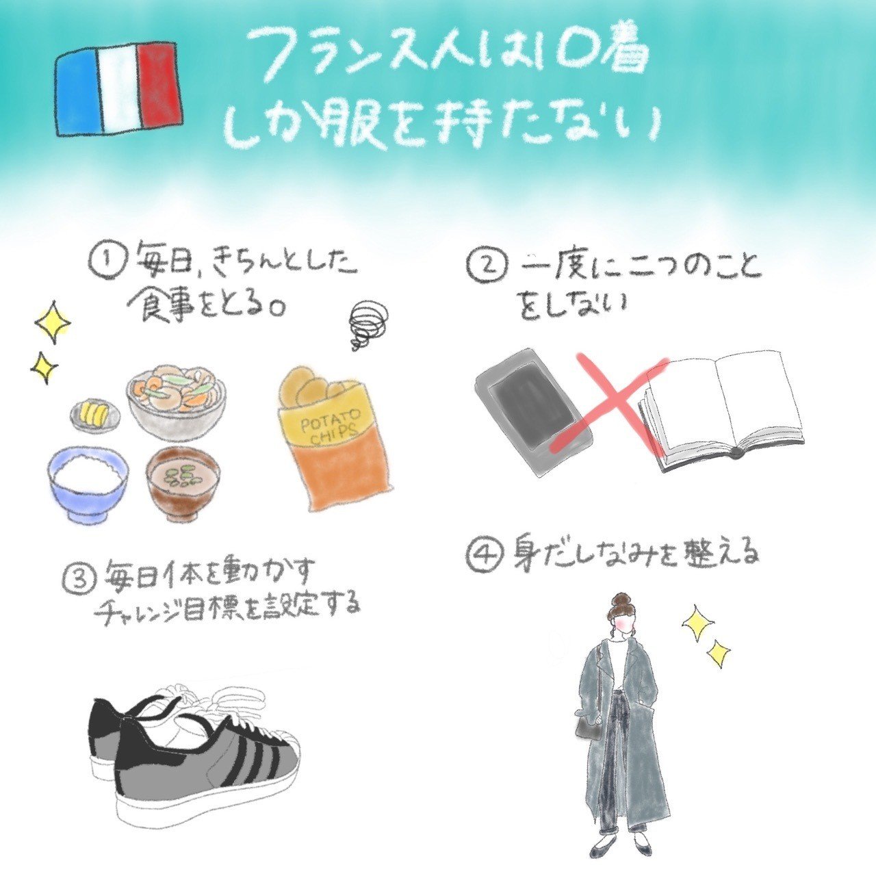 フランス人は10着しか服を持たない のグラレコ むろみー Note