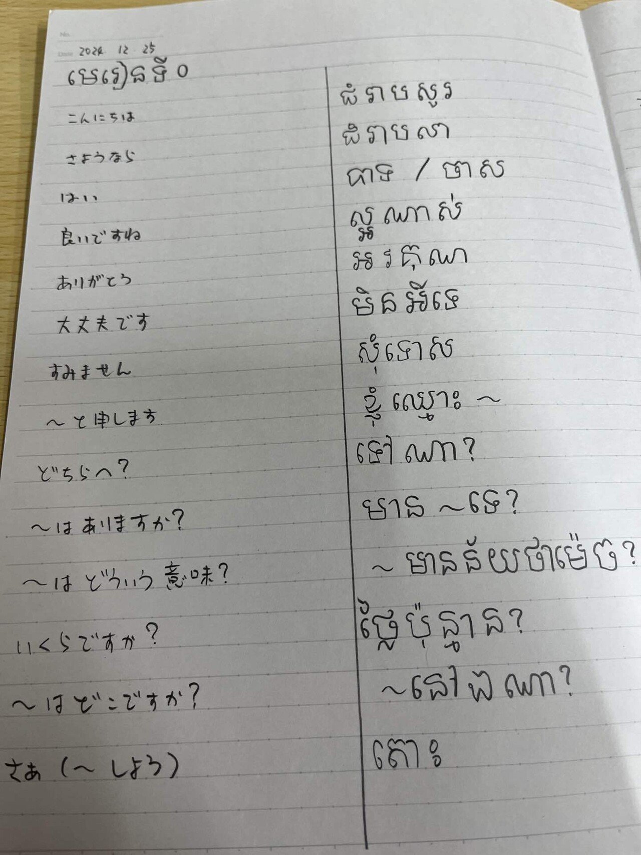 クメール語教科書（カンボジア）