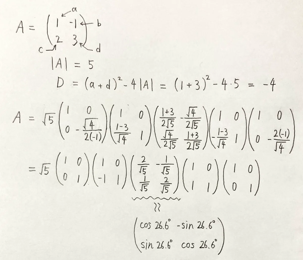 回転行列の固有値と固有ベクトルについて考えてみよう。そして行列から回転を取り出そう——行列の分解——|takubonn