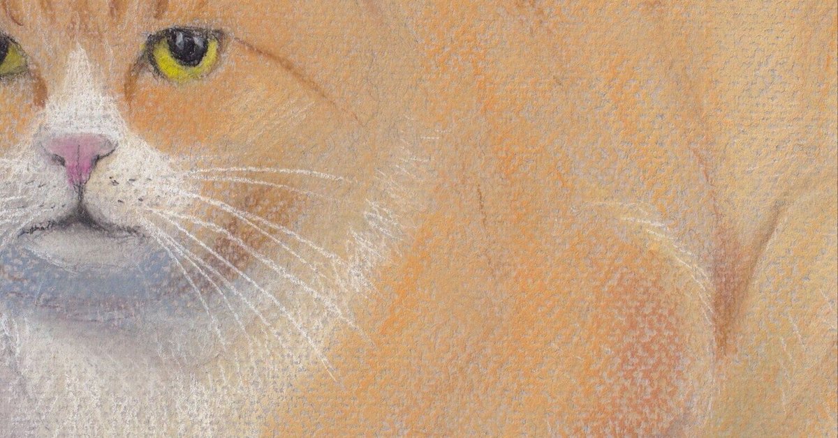 オイルパステル画】『靴下を履いたタキシード猫』 猫の絵 小品
