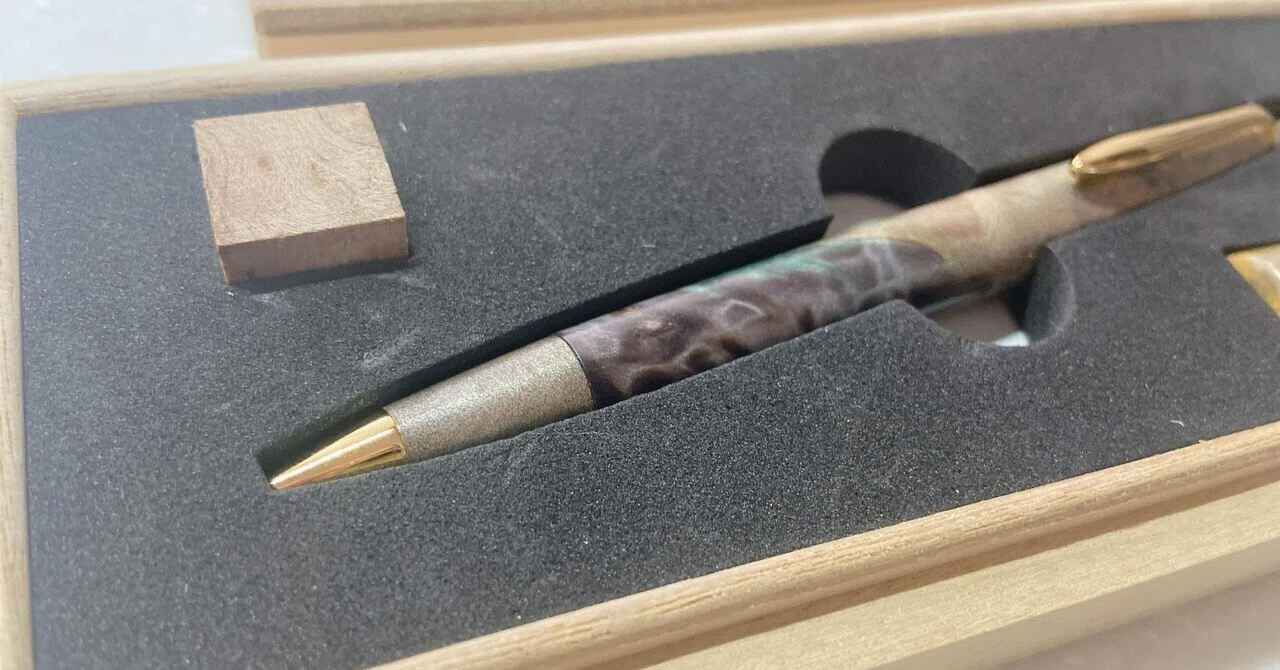 野原工芸 マーブルウッド シャーペン 斑紋純銀色 旧型 （野原工芸 
