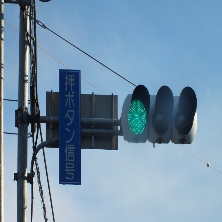 前橋東-275】前橋市上大島町の押ボタン信号にある日信厚型LED 2基