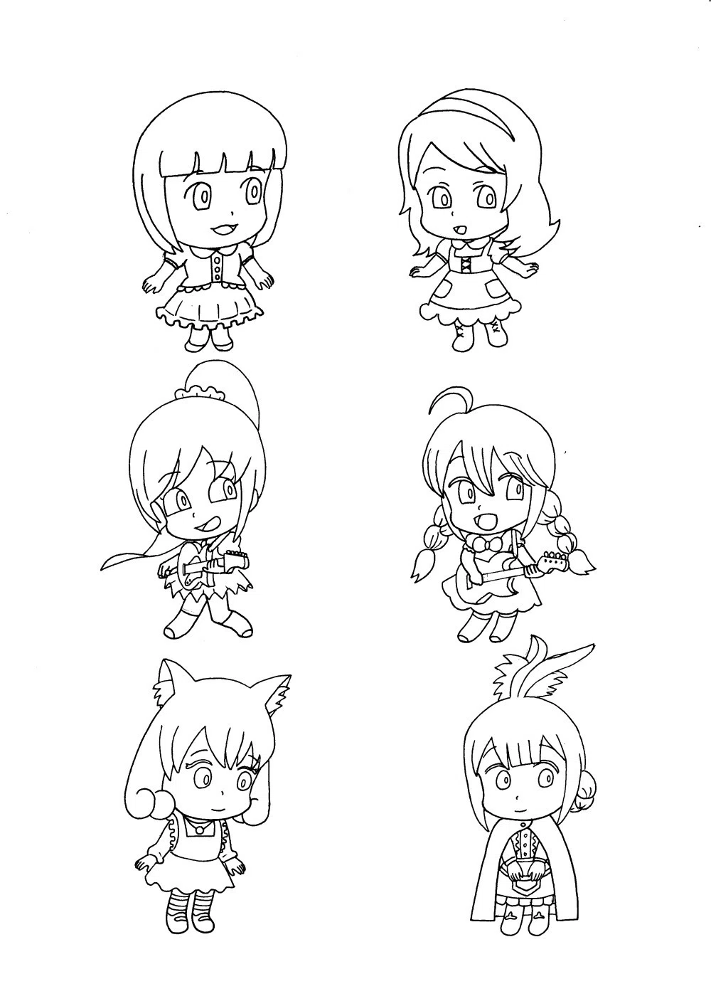最終決定稿 取り敢えずラフを描き直して清書して線画にしました これはとある企画用のキャラ案なんですが果たしてこの娘達はヌルヌル動くことになるのか はたまた企画自体が ポシャるのかまだ分りません 取り敢えず 獅子神タロー Note